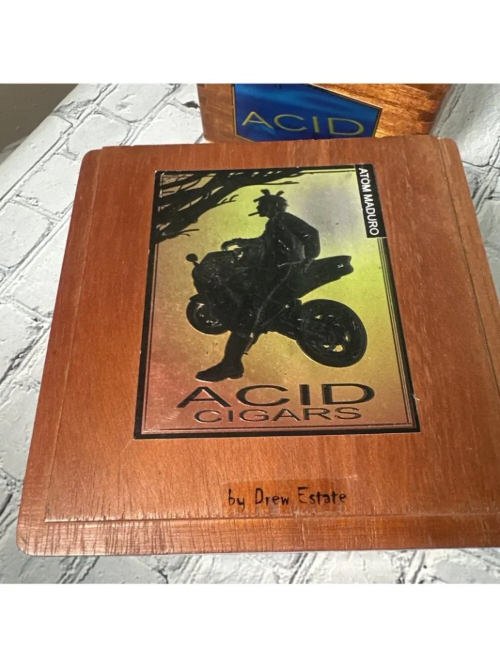 Acid EMPTY Cigar Box Lot Of 2 By Drew Estate Wood Crafts Storage Blondie & Atom